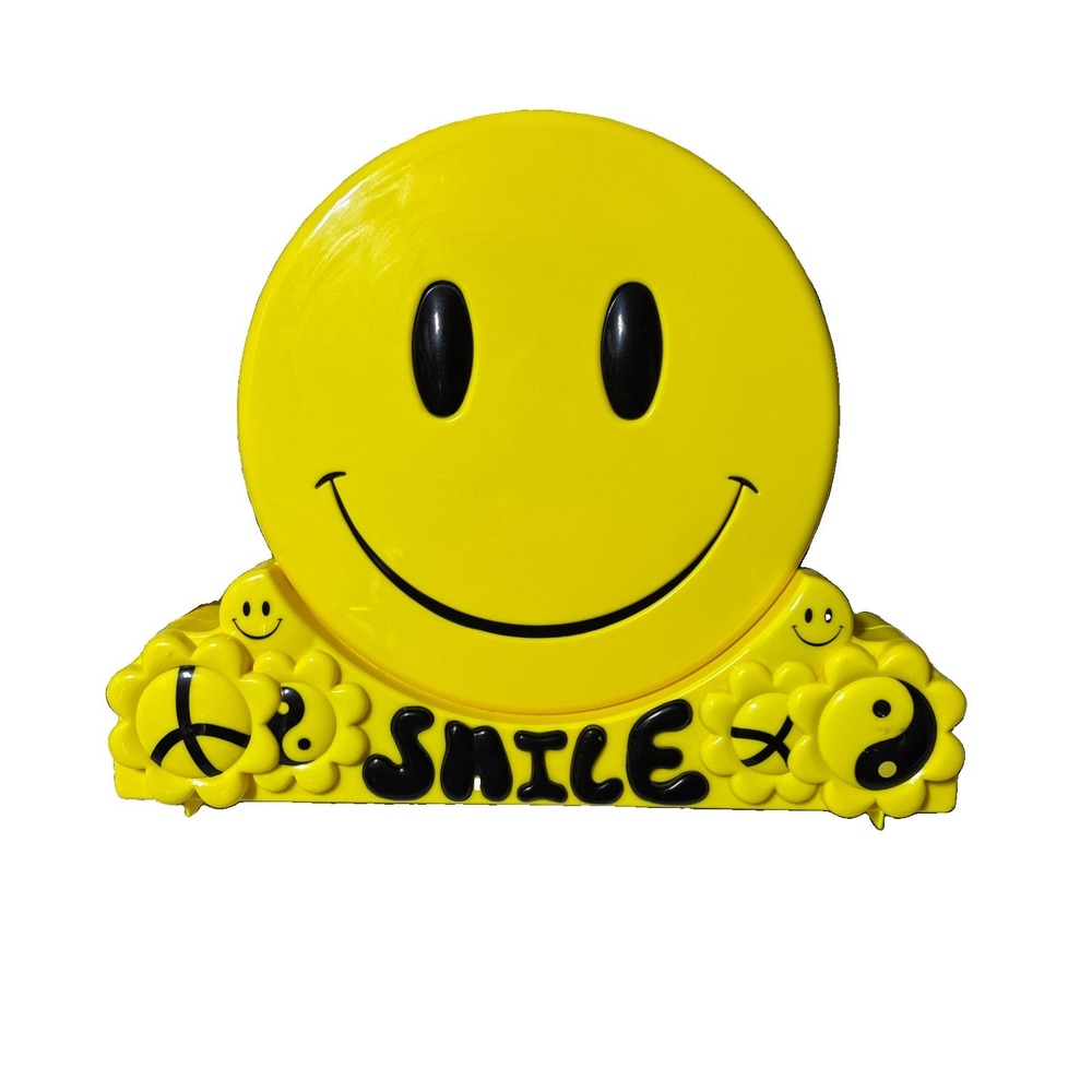 vintage 97 plastic smiley face activity case With smiley activities Stamps
